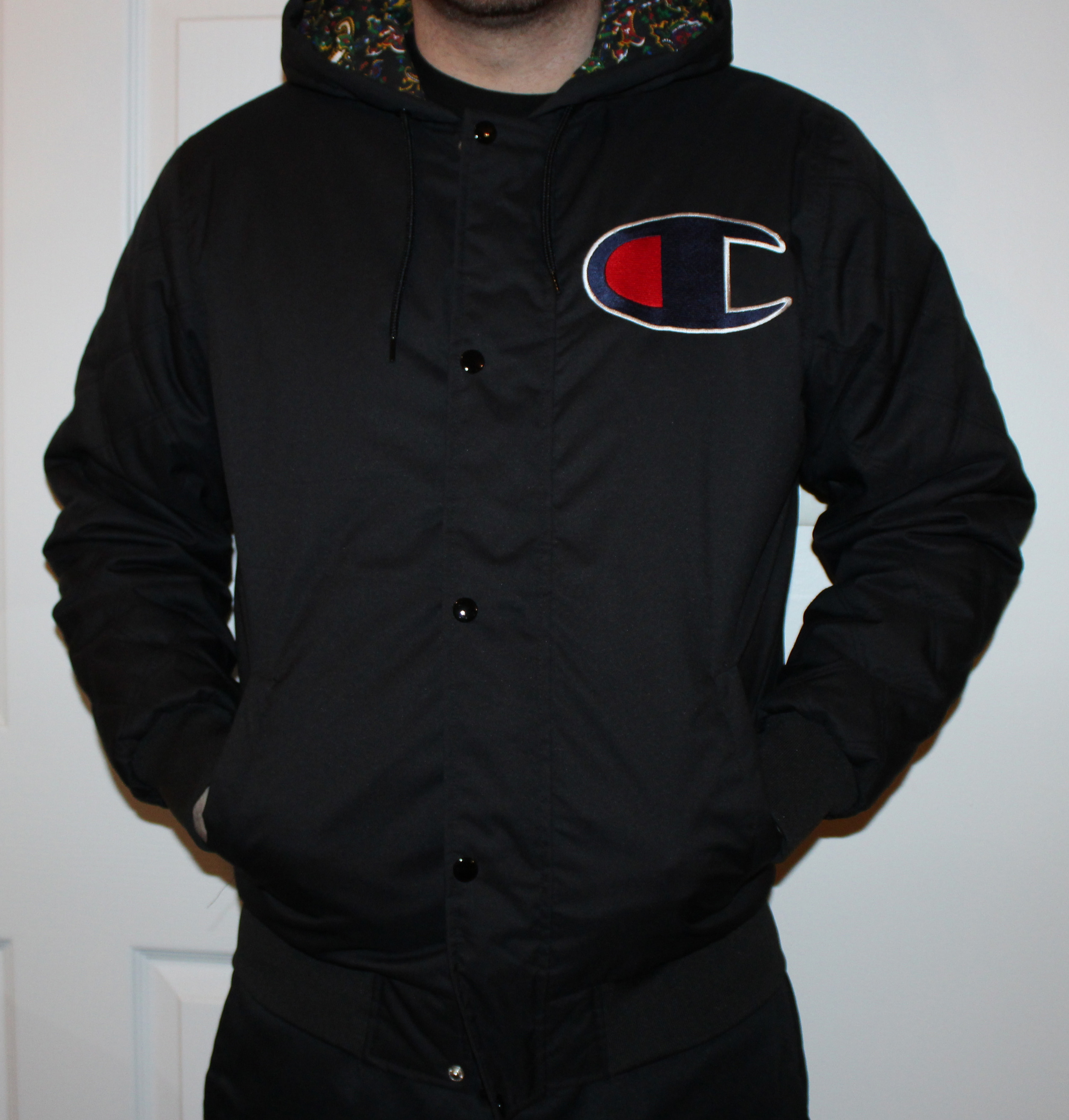 Supreme x Champion Black Quilted Jacket FW13 (Size M) — Roots